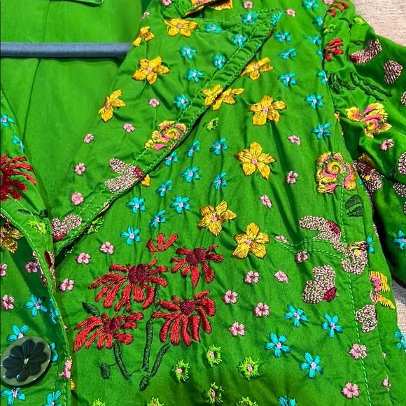 Johnny Was Floral Green Women's Coat - Picture 3 of 11